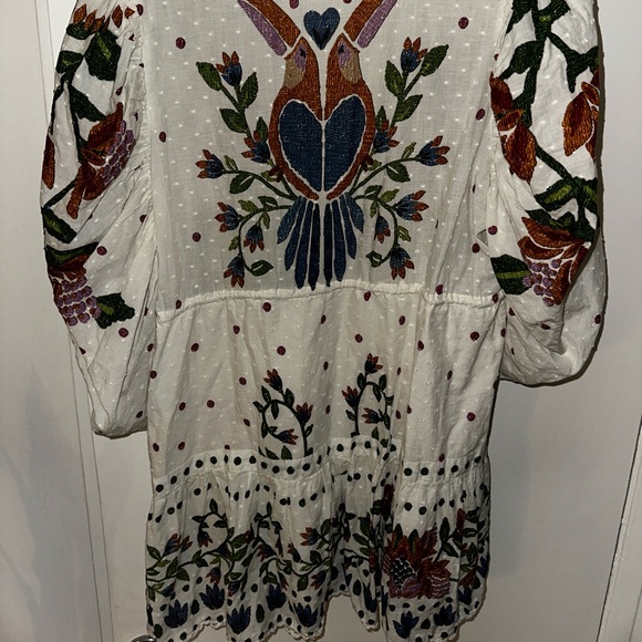 Anthropologie Floral Embroidered Boho Dress - Picture 3 of 3